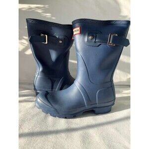 Hunter Original Short Rain Boots Navy Blue Women's US 6